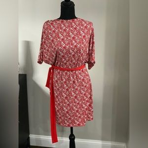 Laundry By Design Red and White Short Sleeve Dress
